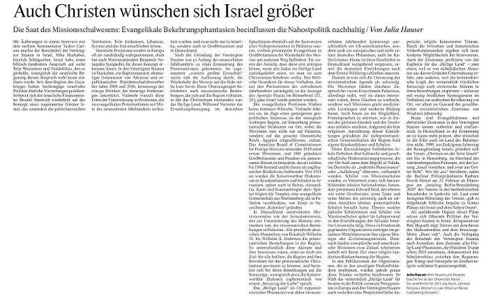 Arcticle by Julia Hauser in the Frankfurter Allgemeine Zeitung